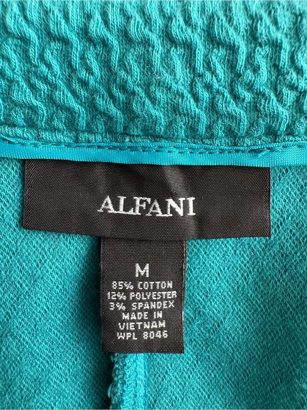 Alfani Teal Open-Front Textured Blazer Jacket